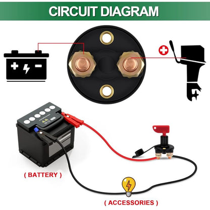Isolator Switch 12V/24V Battery Isolator Disconnect Max 200A For Car, Truck, Boat, Vehicles Power Cut Off Kill Switch