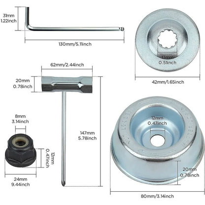 Universal Brushcutter Head Nut Kit, For Thermal Brushcutter, Stihl, Echo, Ryobi Head