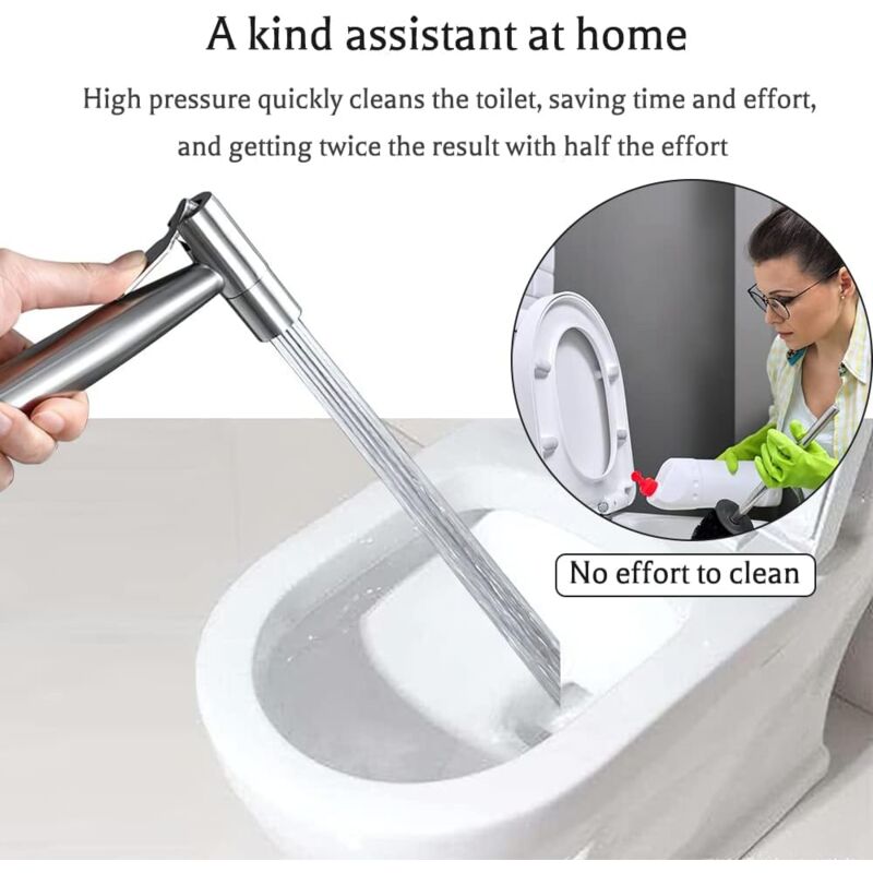 Toilet Sprayer, Stainless Steel Toilet Sprayer Kit, Adjustable Water Pressure Toilet Sprayer, Bidet Sprayer For