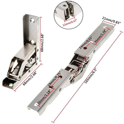 2 pcs Stainless Steel 90 Degree Folding Shelf Hinge Hidden Bracket Table Support Hinge Furniture Accessories Folding