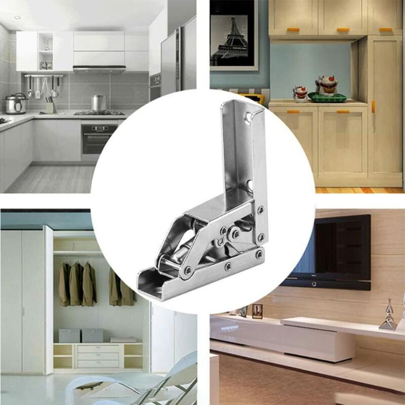 2 pcs Stainless Steel 90 Degree Folding Shelf Hinge Hidden Bracket Table Support Hinge Furniture Accessories Folding