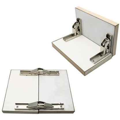 2 pcs Stainless Steel 90 Degree Folding Shelf Hinge Hidden Bracket Table Support Hinge Furniture Accessories Folding