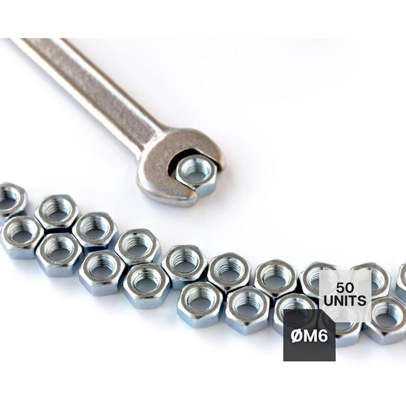 Nut 50 Hexagonal Nut M6 5Mm X 10Mm Galvanized Steel Din 934 Nut M6 For Bolts And Nuts, Coupling Elements, Adjustment