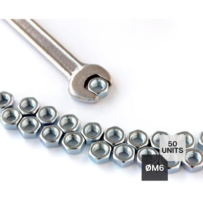 Nut 50 Hexagonal Nut M6 5Mm X 10Mm Galvanized Steel Din 934 Nut M6 For Bolts And Nuts, Coupling Elements, Adjustment