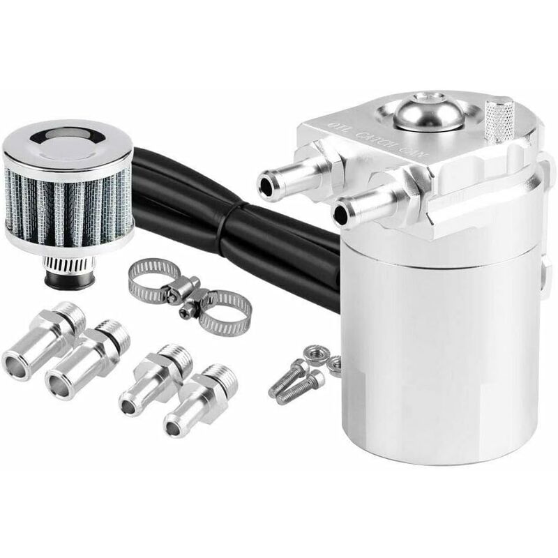 Universal Oil Catch Can, 300Ml Air Filter Breather Engine Separator Oil Tank Car Oil Catcher (Blue)