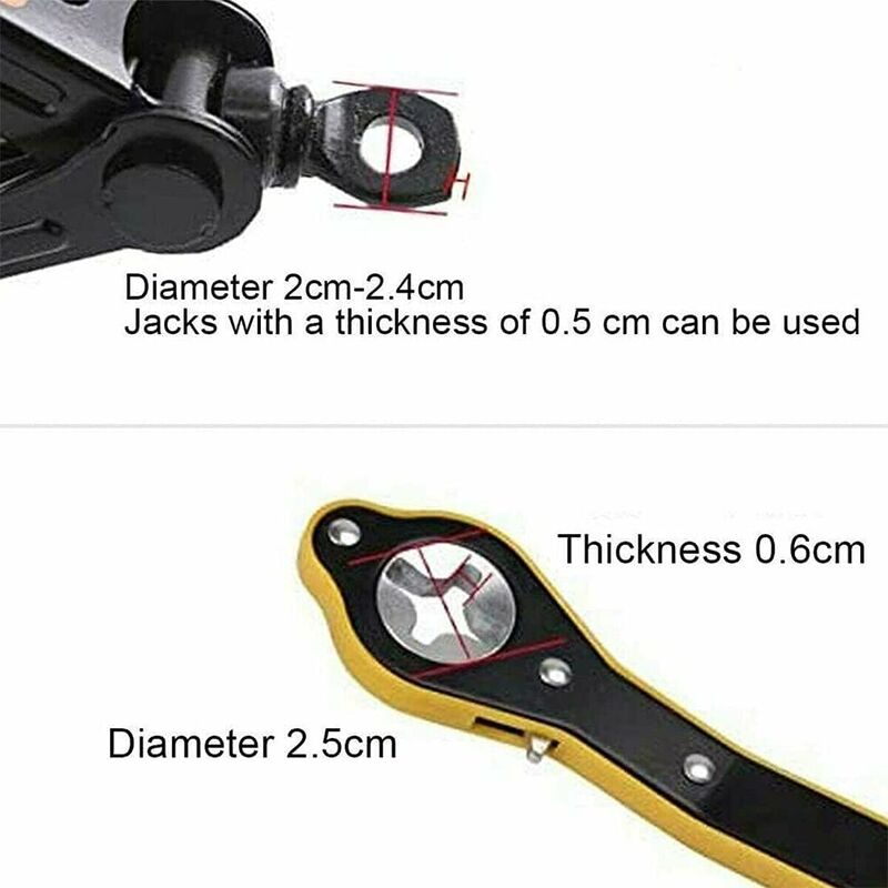 Labor Saving Wrench Auto Jack Ratchet Wrench Car Jack And Lug Wrench Handle For Motorcycle, Car, Suv And Other Vehicles