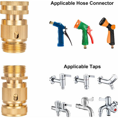 2 pcs 3/4 Inch Brass Quick Connect Garden Hose Connectors