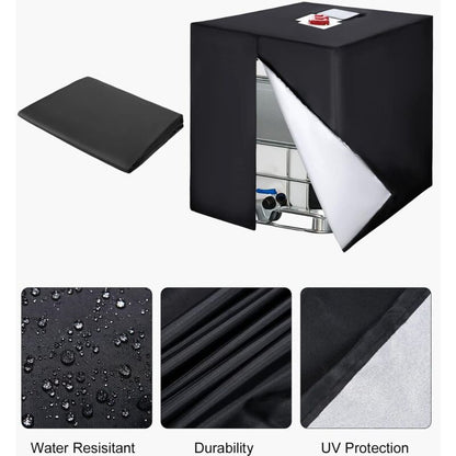 1000L Ibc Tank Cover, 420D Water Tank Cover, Anti-Uv Tank Protection Cover, Ibc Tank Protective Cover With Zipper, 120