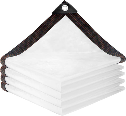 Tarpaulin - Transparent tarpaulin - Transparent tarpaulin with rings - Waterproof transparent tarpaulin - PE tarpaulin - for garden furniture - Planter - Animal shelter - Roof - Rope included - 2 x 3 m