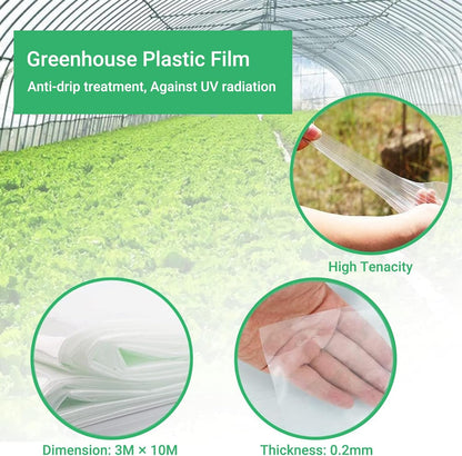 (Special Offer) 2x6m Polyethylene Greenhouse Film, Transparent, Extra Thick Garden Film for Foil Tunnels 10 m
