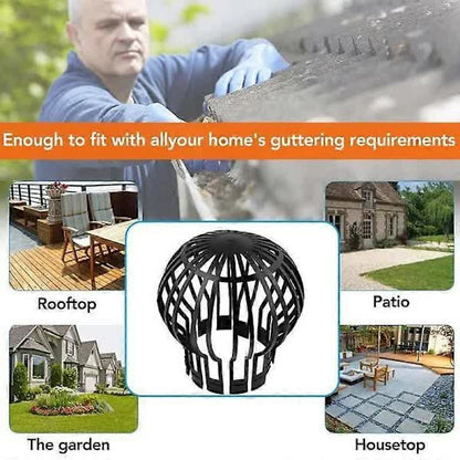 Black Gutter Covers Set of 4, 145 x 11 cm Downpipe Covers for Drainage Protection