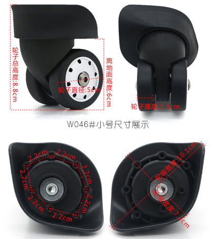 Replacement Luggage Wheels W046# S Size (Di Long) Replacement Plastic Wheels/Luggage Spinner Wheels (2 Pair/Set)