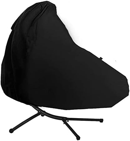 Updated Classic Waterproof Hammock Swing Chair Cover Patio Hanging Chaise Lounge and Stand Cover 73 Inch Outdoor Accessory Hanging Curved Steel Chaise Lounge Chair Covers (Black) (Black)