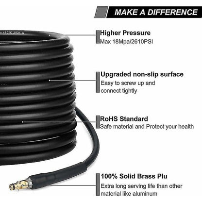 Kärcher K2 K3 K4 K5 K6 K7 Pressure Washer Hose 10m Quick Connect Brass Nozzles