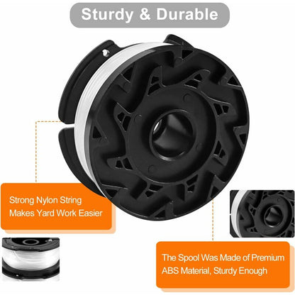 Trimmer Line Spool for Black and Decker Trimmers, 6-pack Trimmer Line Spools with 1 Spool Guard and 1 Spring