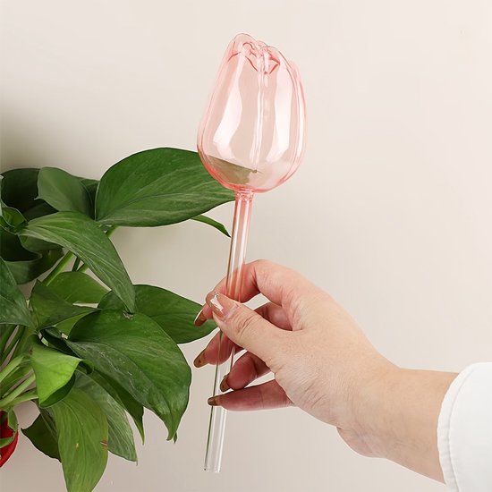 Automatic Watering Balls - 4 Pieces - Tulip-Shaped Automatic Watering Balls - Plant Waterers - Plastic Watering Balls - Suitable for Indoor and Outdoor Plants
