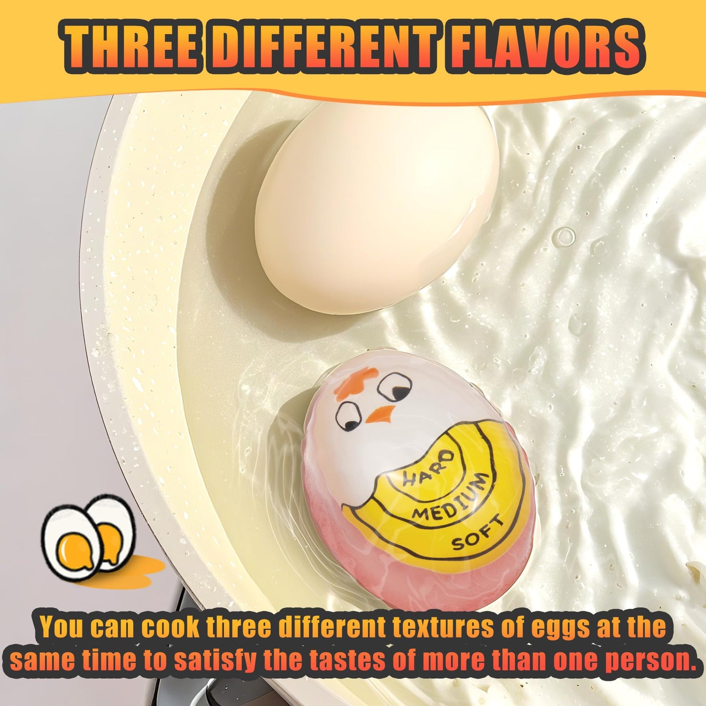 Egg Timer - Cook Along Egg Timer - Kitchen Timer - Egg Timer - Color Change Indicator - Heat Sensitive Sensor - Boil Eggs - Kitchen Gadget - Hard Medium Soft - Kitchen Accessories - Cooking Aid - Funny Gift - Pink - 2 Pieces