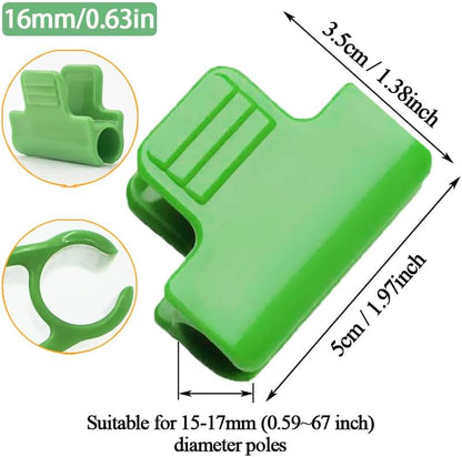 Greenhouse Clamps - Foil Clips - Pipe Clamps 16mm - Greenhouse Clips - Greenhouse Mounting - Tunnel Arch Clips - Vegetable Garden Accessories - Greenhouse - Fleece Cloth Holders - Bird Net Clamp - Insect Mesh Mounting - Garden Supplies - Plastic - Green -