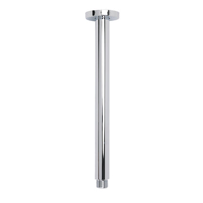 WELS Chrome Large 16" Round Rain Shower Head 300mm Ceiling Dropper Extension Arm Set