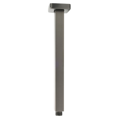 Gun Metal Square 12" Rainfall Shower Head 300mm Ceiling Dropper Arm Bath Set WELS