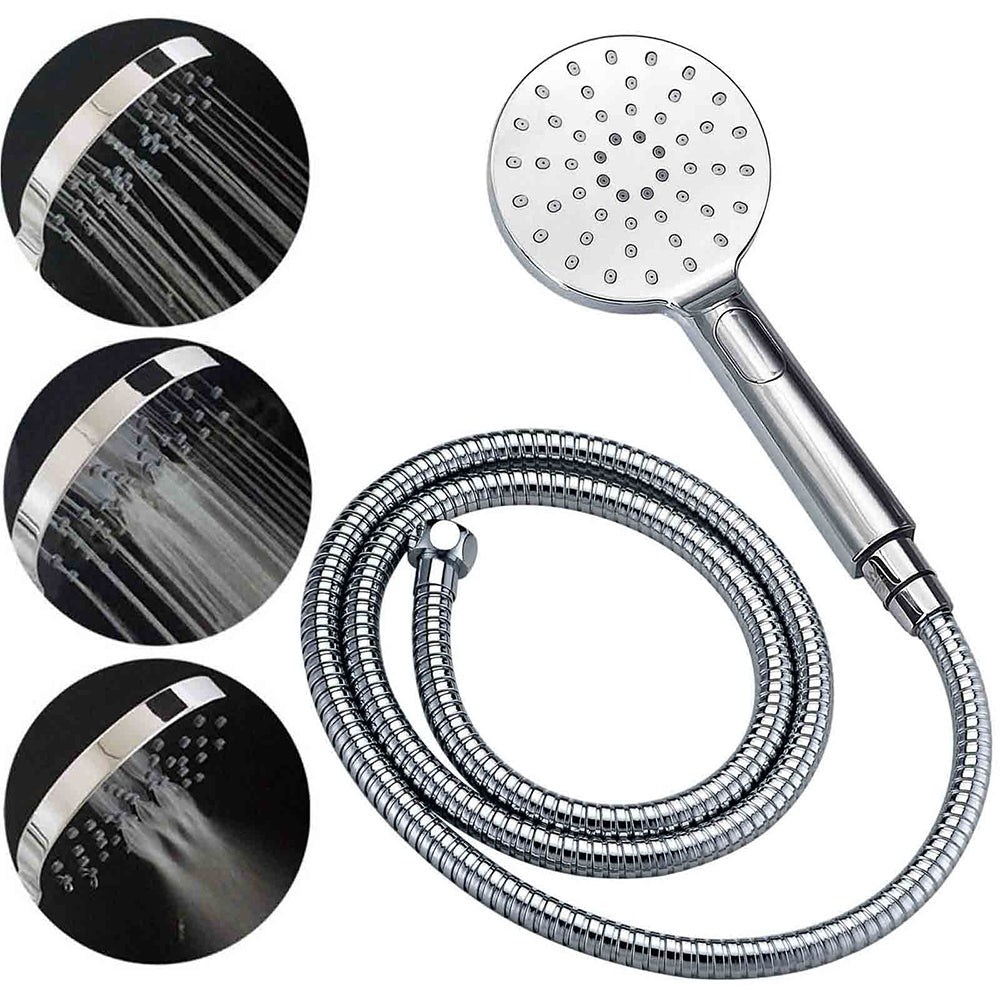 WELS Twin Shower Set Large Round 12" Rainfall Head 3 Modes Handheld Silde Rail