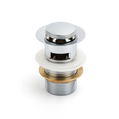 32mm Pop Up Push Brass Waste Plug Overflow Basin Sink Drain Chrome Kit Watermark
