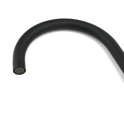 WELS Black Kitchen Sink Mixer Laundry Faucet Tapware 360° Swivel Gooseneck Spout