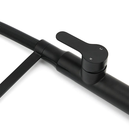 Matt Black Kitchen Sink Basin Mixer 360º Swivel Faucet Tap Pull Out Spout WELS