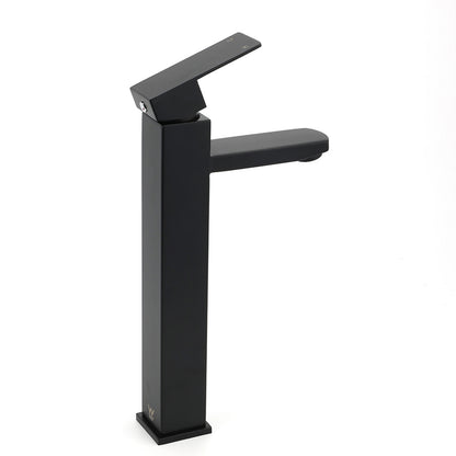 Matt Black Tall Square Basin Mixer Vanity Laundry Counter Sink Faucet Tap Outlet