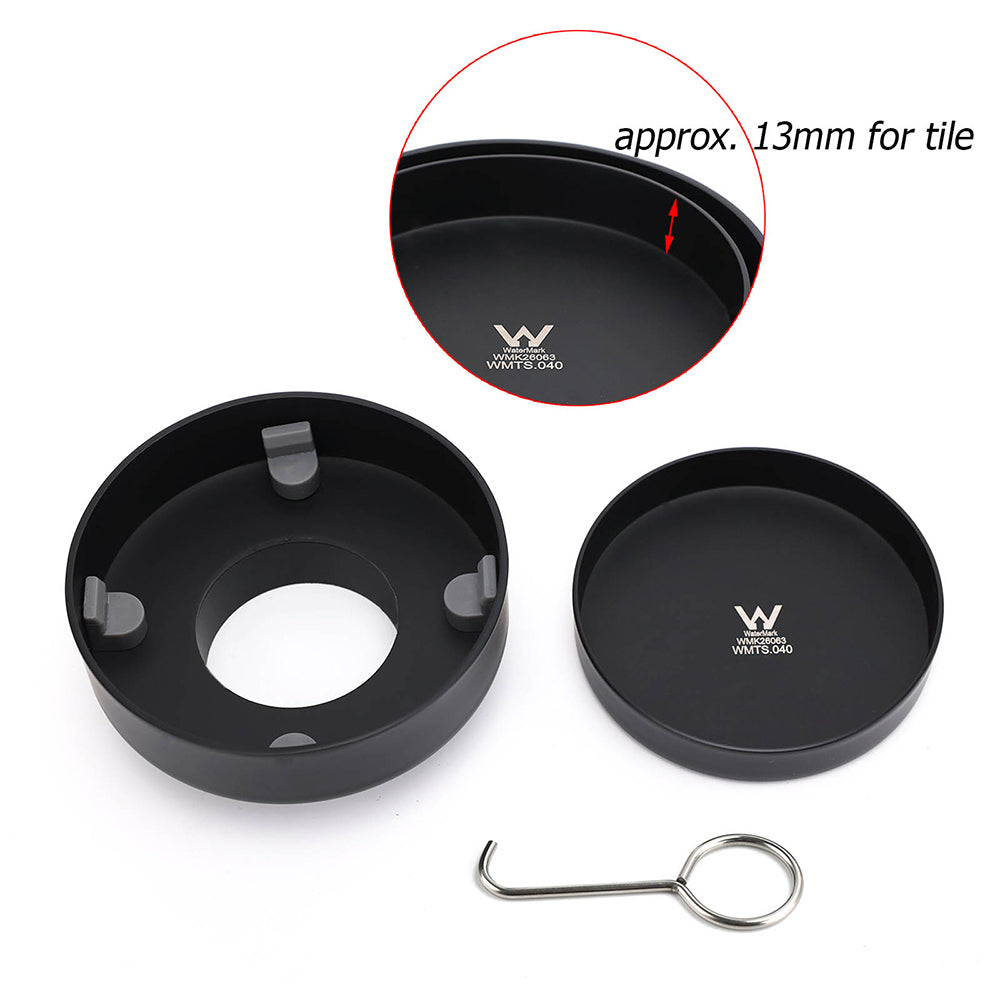 Watermark Matt Black Round 100mm Tile Insert Floor Drain Shower Grate 50mm Waste