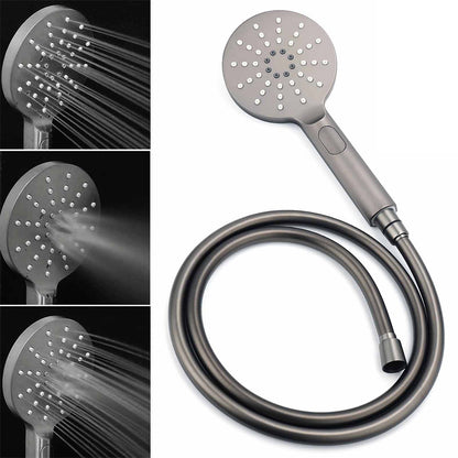 WELS Gun Metal 2in1 Round Shower 10" Rain Head 3 Mode Handheld Sliding Rail Twin Taps Set