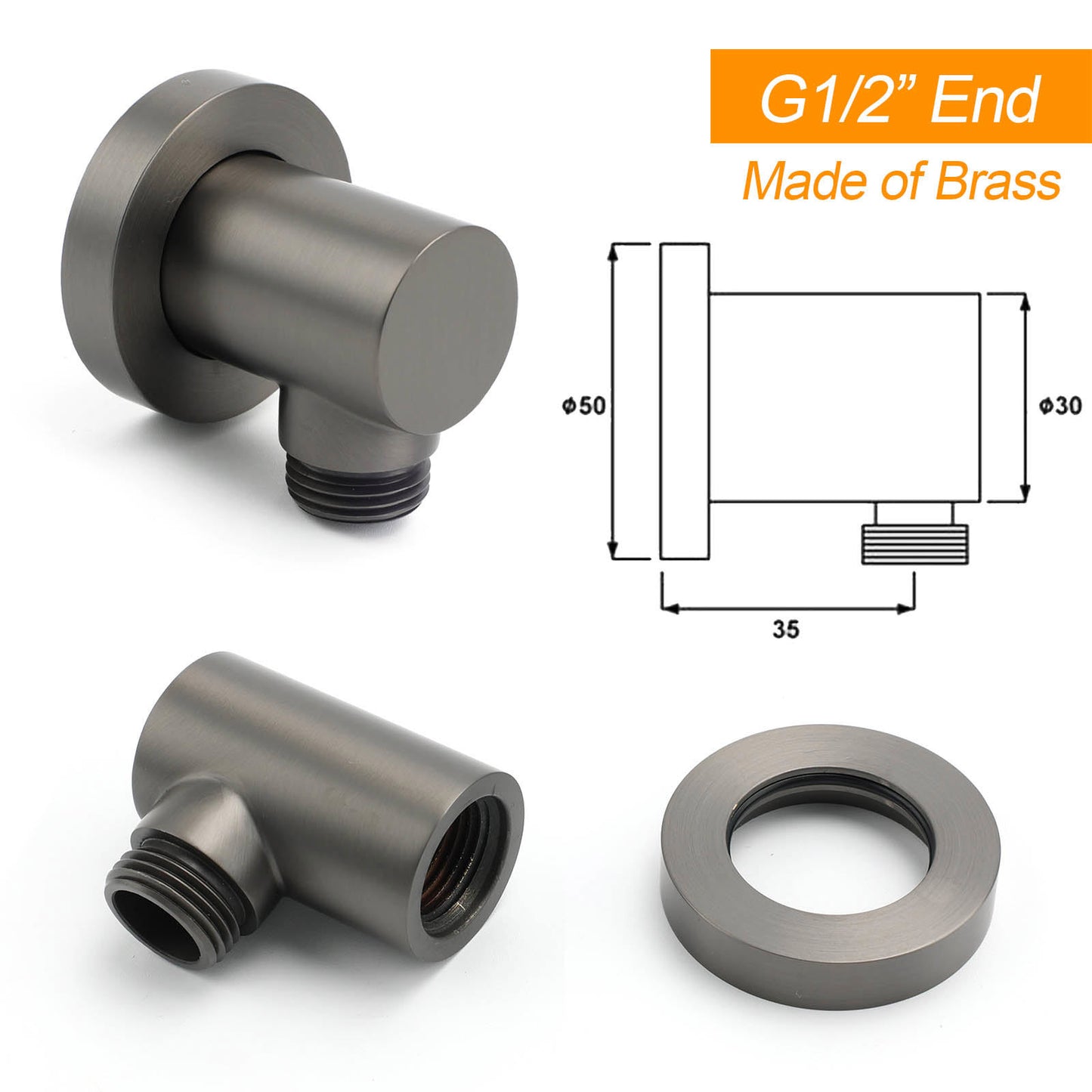 Gun Metal Round Shower 2in1 Set 10" Rain Head 3 Modes Handheld Sliding Rail Small Face Mixer