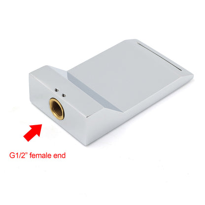 Chrome Square Shower Bath Tub Filler Waterfall Spout Faucet Outlet 1/2 Inch End