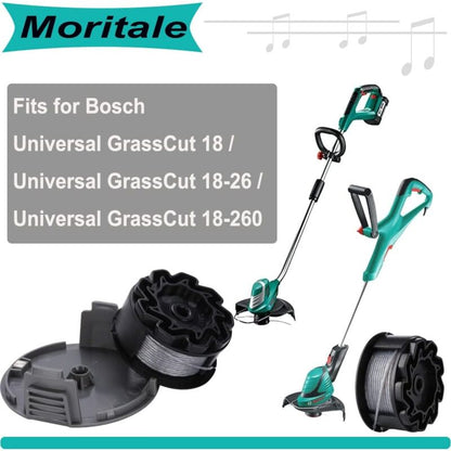 Line spool for BOSCH UniversalGrassCut Trimmer 18 18-26 18-260 F016800570 with cap (4 pieces)