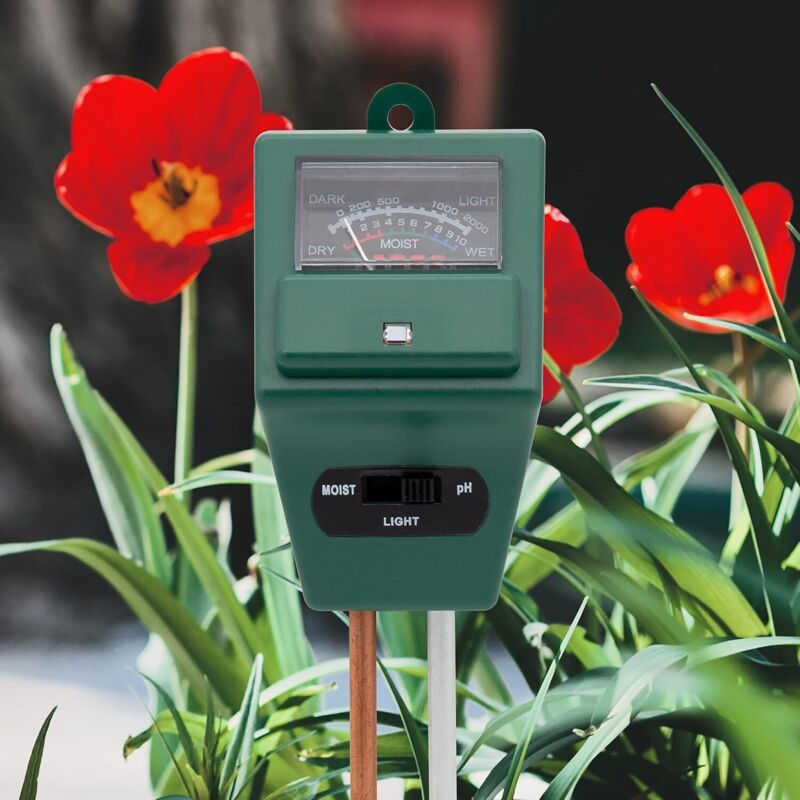 3-in-1 Soil pH Meter Soil Test Kit Plant Moisture Meter PH Soil Meter for Flowers/Grass/Plant/Garden/Farm/Lawn 2905038MM
