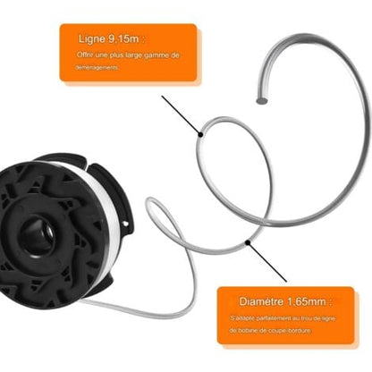 Best Selling Product!!! Trimmer Spool for Black & Decker Trimmers, 8 Trimmer Spools with 2 Spool Caps and 2 Springs.pa