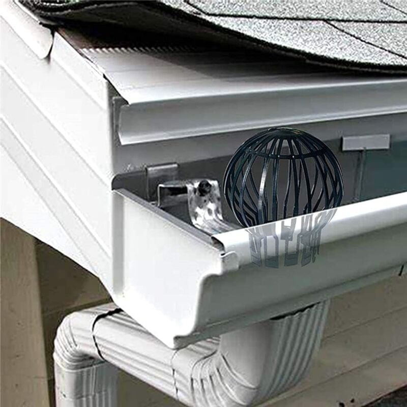 4-pack plastic downspout protectors - Keeps downspouts free from blockages caused by leaves, moss, mud, sludge, balls and other debris—max