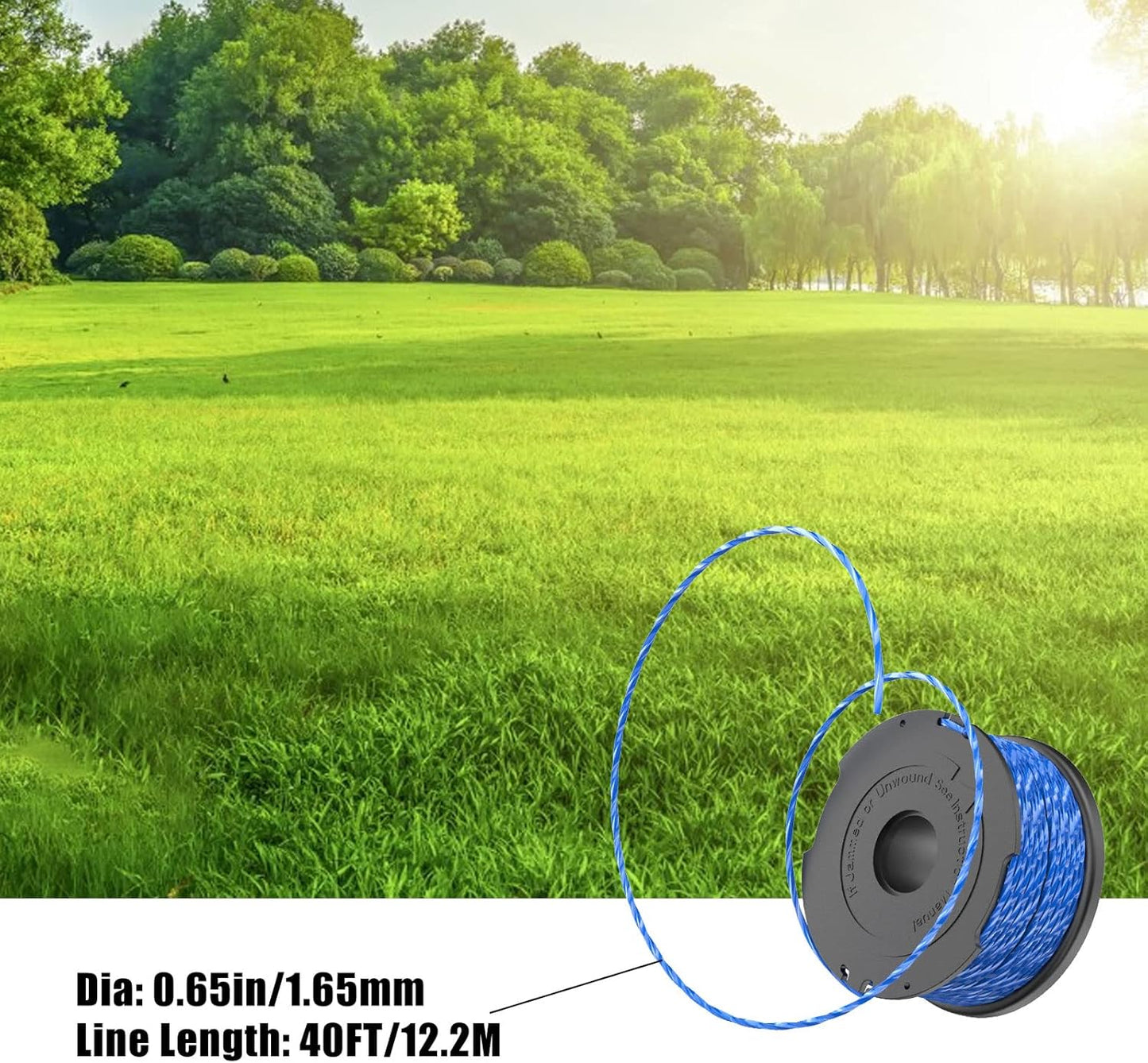 Replacement Spool for Black & Decker A6441 Trimmer Line, 1.65mm, Replacement Spools for GL652, GL655, GL650, GL660, GL680 Trimmer