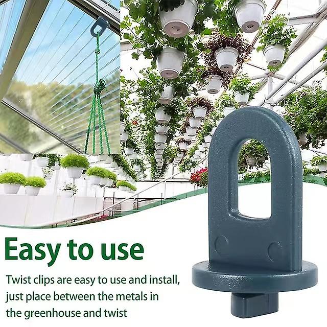 Greenhouse Clamps Set of 50 with extra strong grip and eyelets - The best trellis and plant holder for your greenhouse - Greenhouse accessories_max Grey XXL