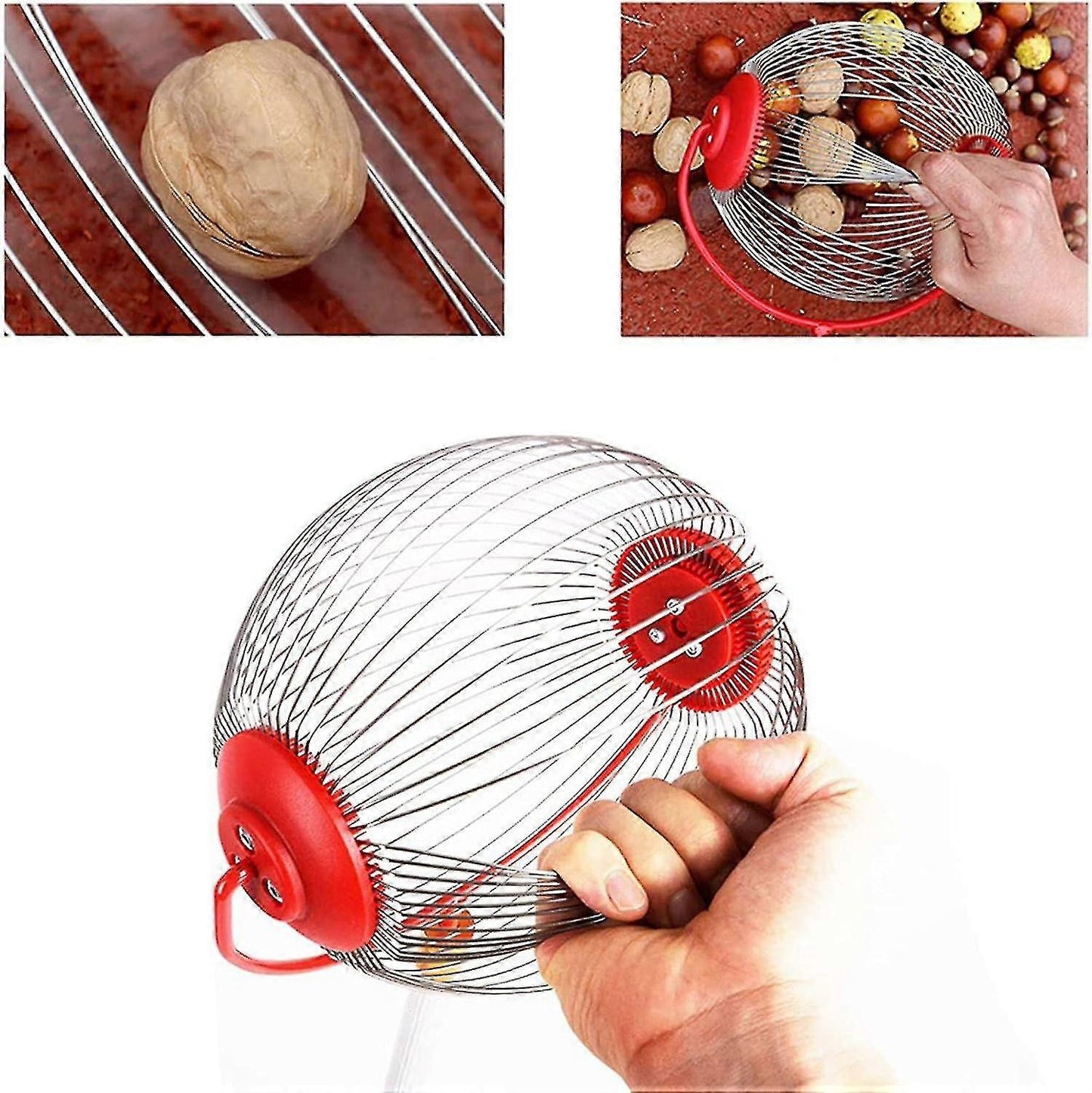 Nut Picker - Side opening for emptying walnuts, rolling picker for pine cones, picker, collector, ball picker for walnuts, pecans S