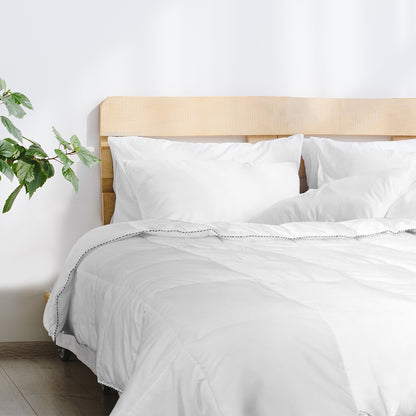Royal Comfort Bamboo Blend Quilt 250GSM Luxury  Duvet 100% Cotton Cover - King - White