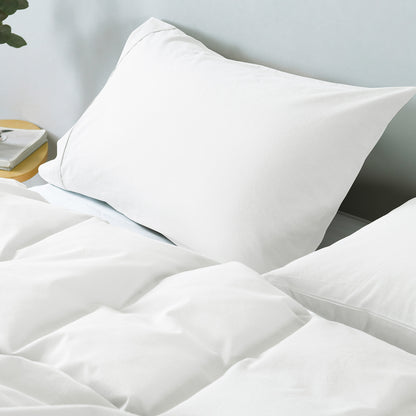 Royal Comfort Vintage Washed 100% Cotton Quilt Cover Set Bedding Ultra Soft - King - White