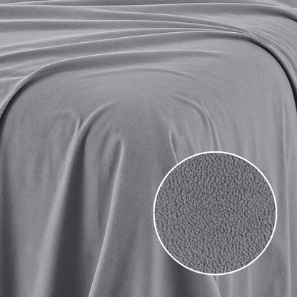 Royal Comfort Polar Fleece Flannel Sheet Set Ultra Soft Plush Cozy - Single - Grey