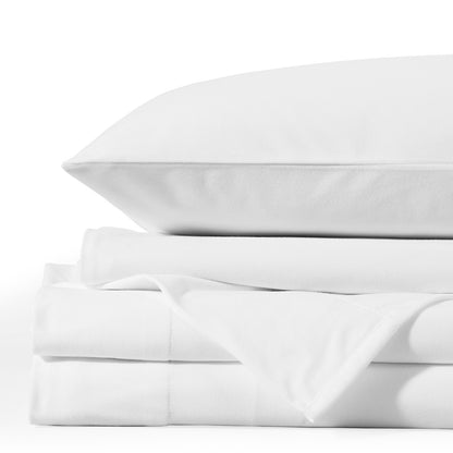 Royal Comfort Polar Fleece Flannel Sheet Set Ultra Soft Plush Cozy - Double - White