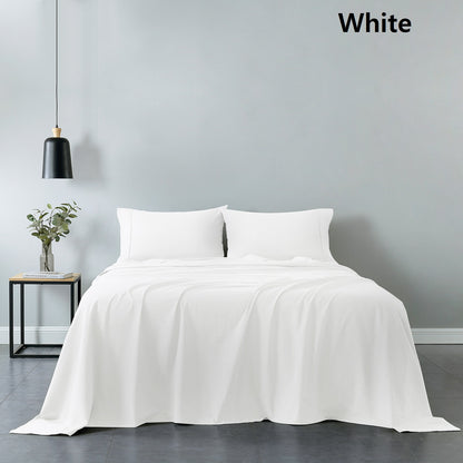 Royal Comfort 100% Cotton Vintage Sheet Set And 2 Duck Feather Down Pillows Set - Queen - White