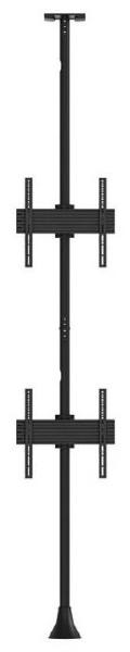 Atdec 1x2 floor-to-ceiling mount two 0.48m rails, 3m pole. Max load per display: 50kg