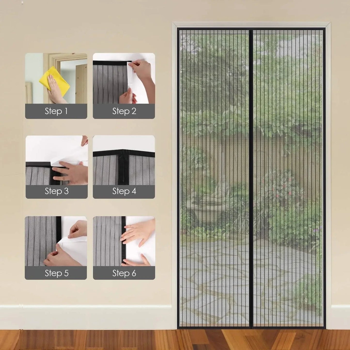 Magnetic Mosquito Net Door Screen 120x210cm