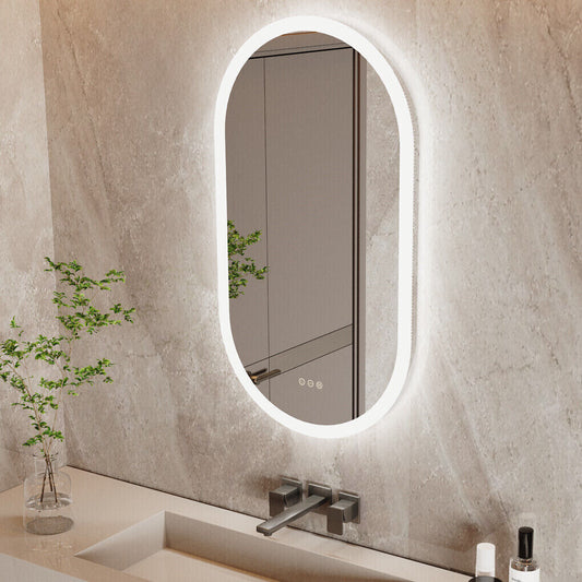1000x500mm LED Bathroom Mirror Oval Anti-Fog Dimmable Wall Mount