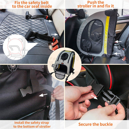 Dog Stroller Car Mounted Outdoor Pet Cart