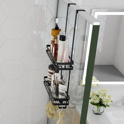 Black Aluminium Shower Caddy 74cm Hanging Storage Rack 35cm